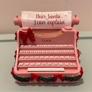 Pretty in Pink Dear Santa Typewriter Tabletop Décor- NWT